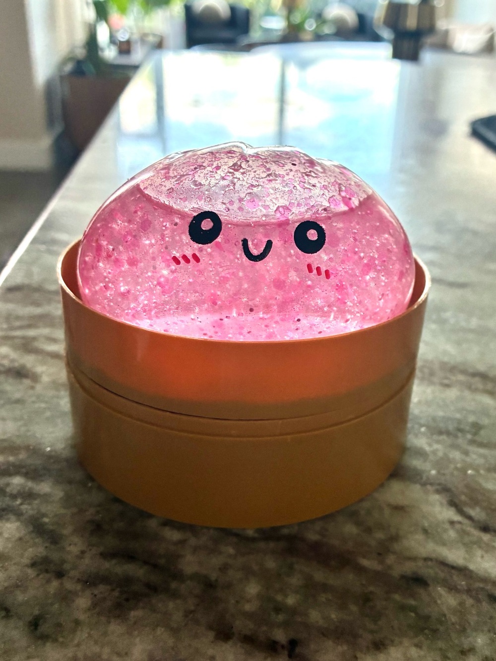 Dumpling squishy pink glitter